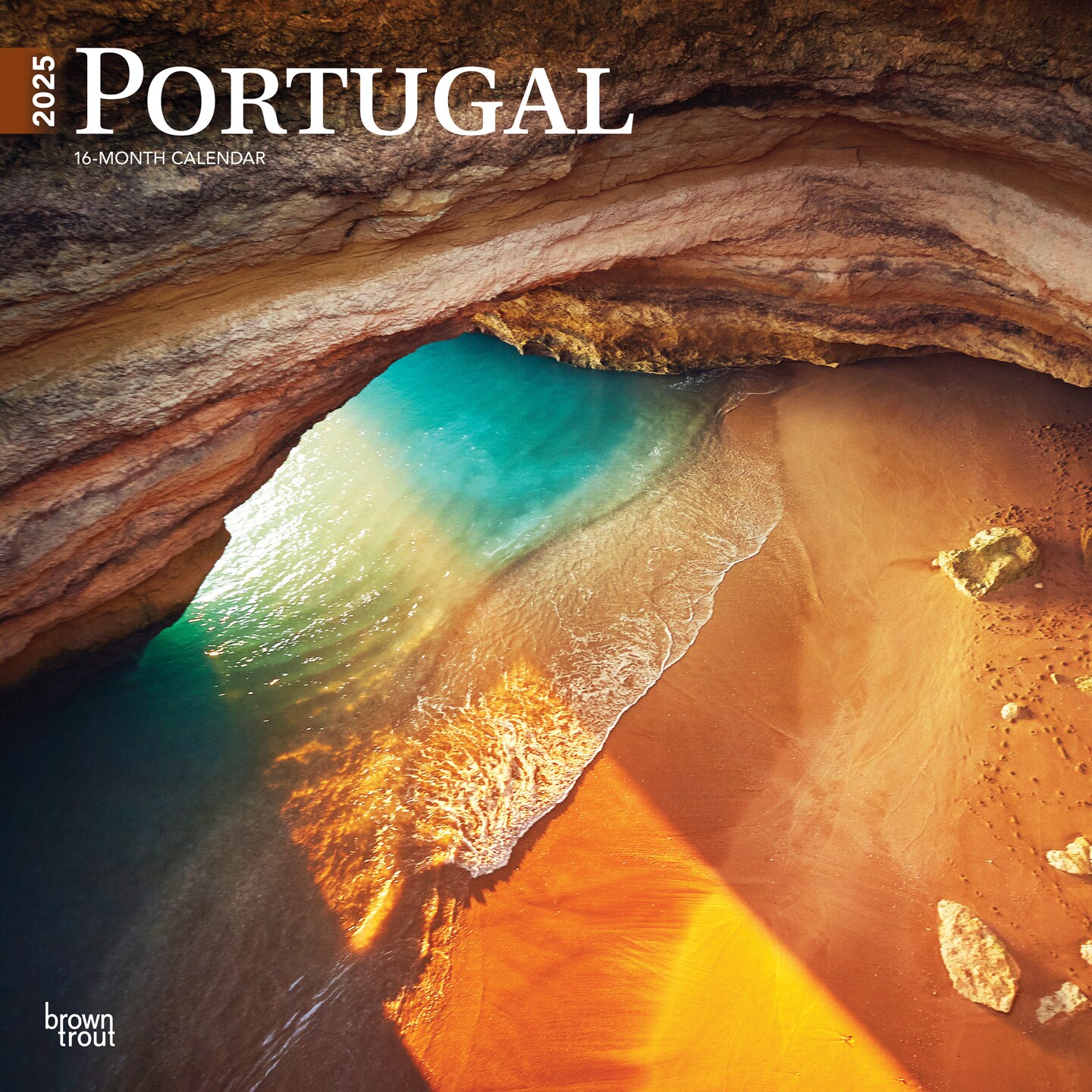 Portugal | 2025 12 x 24 Inch Monthly Square Wall Calendar | Plastic-Free | BrownTrout | Travel Europe Lisbon Atlantic
