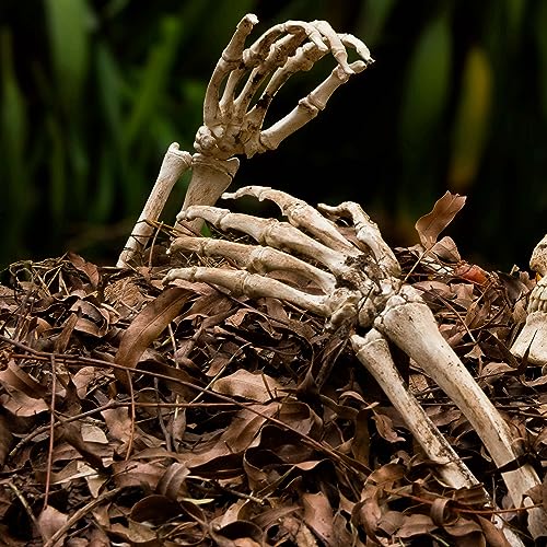 Creepy Hands Arms with Lawn Stakes, Realistic Skeleton Bones for Outdoor Party Yard Lawn Garden Graveyard Haunted House Decor