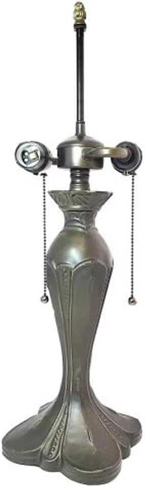 Tulip Metal Lamp Base, Dark Bronze Finish With Gold Highlights, Nicely Weighted, 20.5" Tall
