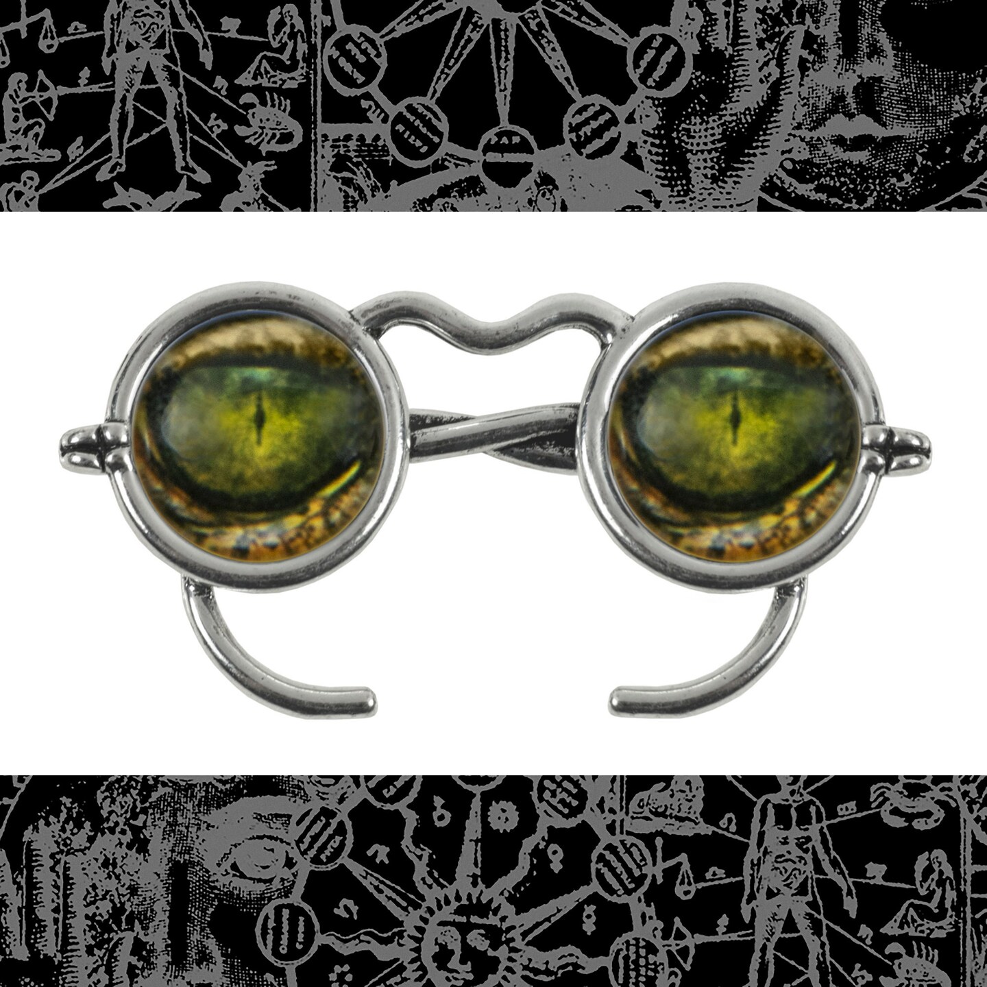 12mm Round Green Glass Snake Eye Cabochons - Set of Two - CAB43