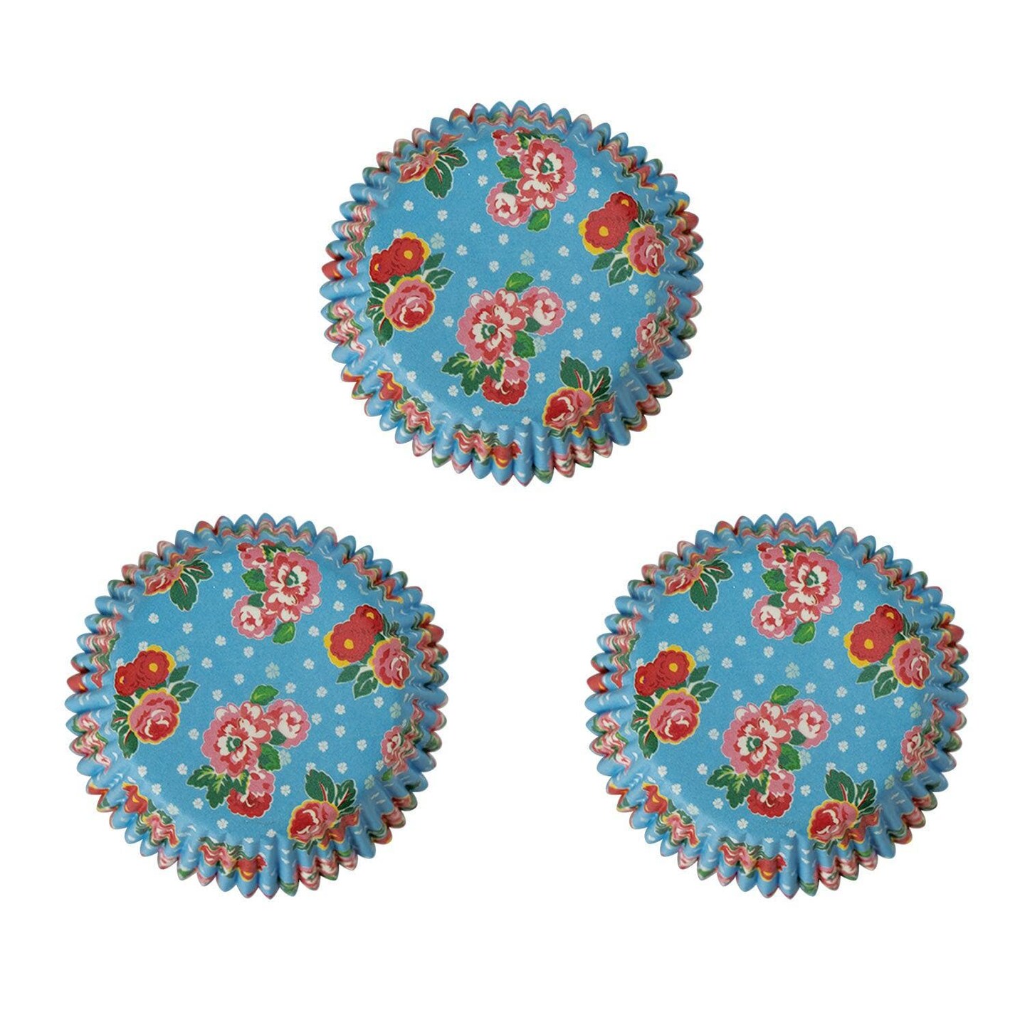 Blue Floral Standard Size Cupcake Wrappers &#x26; Liners | 25 PC Set