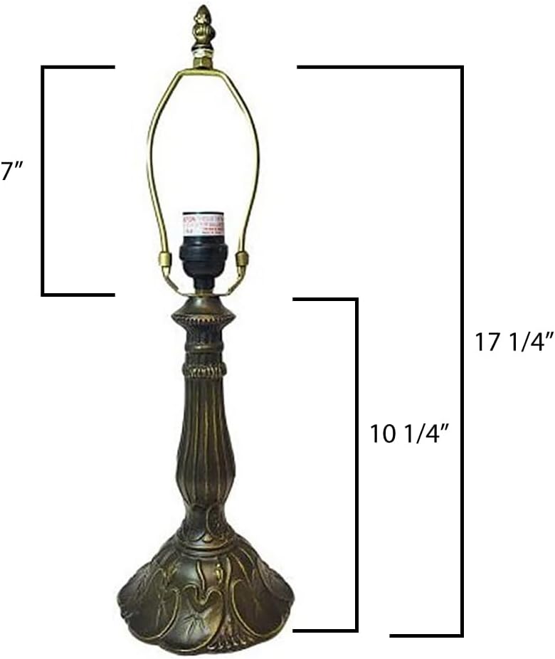 Lily Metal Lamp Base, Antique Bronze Finish With Gold Highlights, Nicely Weighted, 17-1/4&#x22; Tall