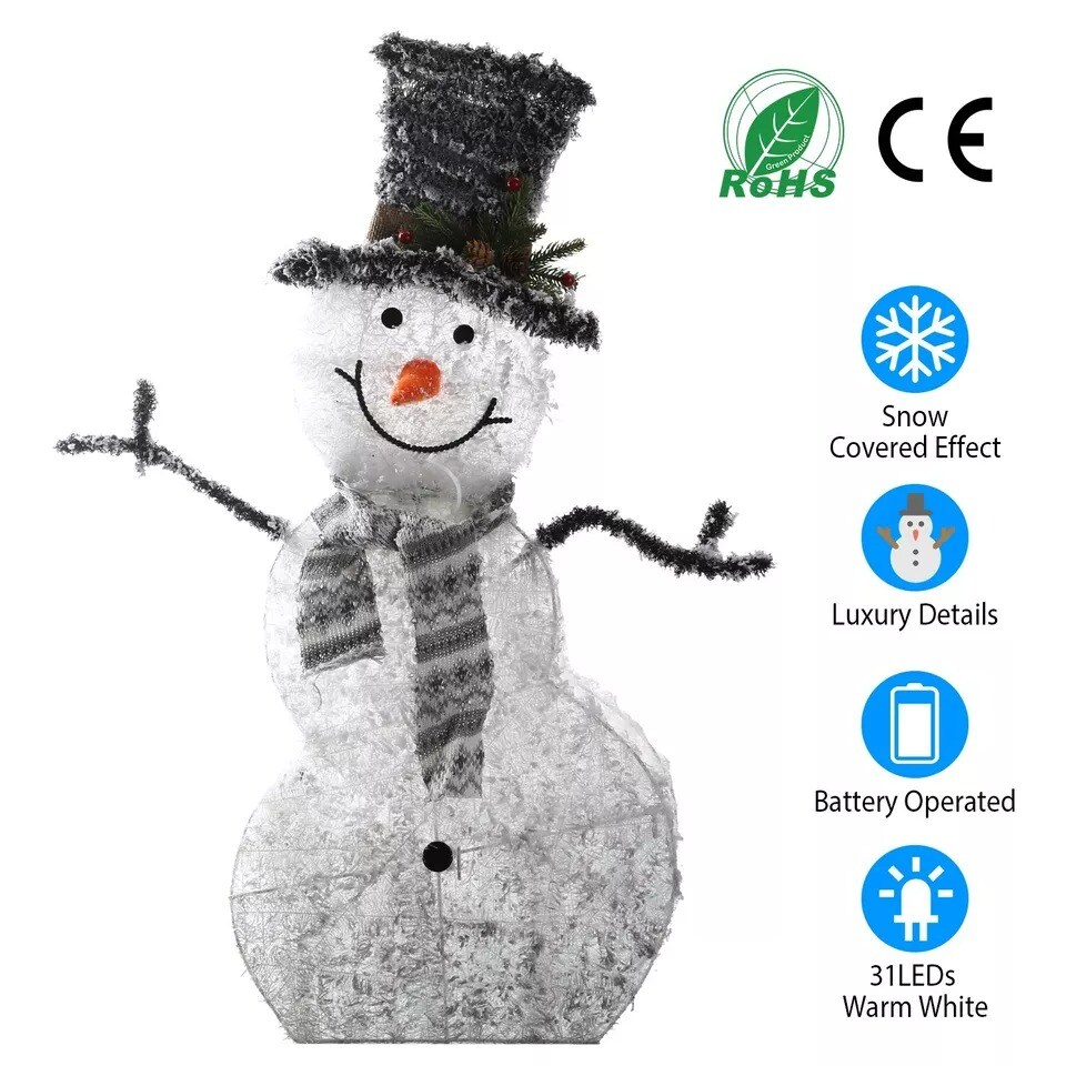 Christmas Lighted Snowman LED Lights Indoor Outdoor Yard Home Party Decoration