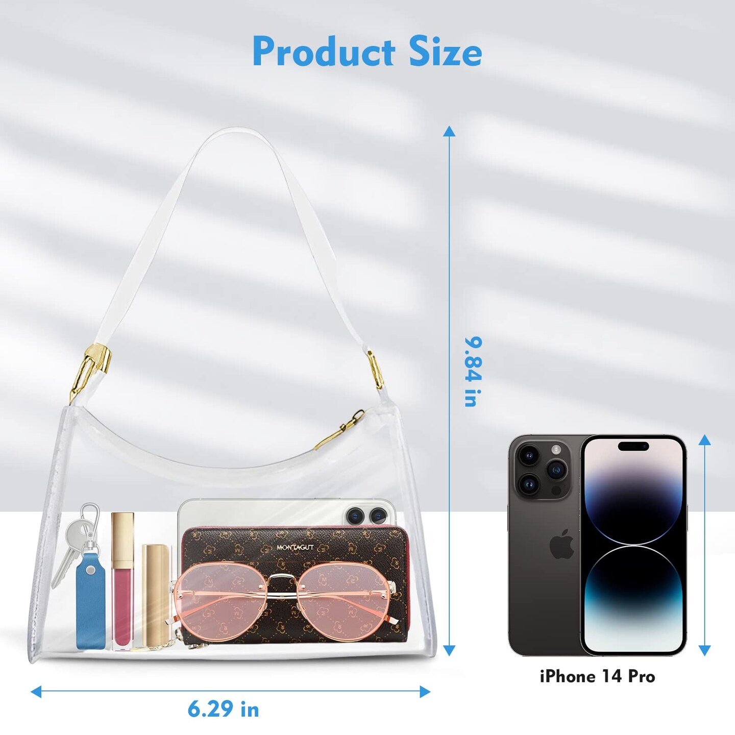 Clear Purses for Women Stadium Crossbody,Clear Bag for Stadium Events,Pvc Clear Bag Clear Stadium bag for Concerts,Festivals,Sport Events
