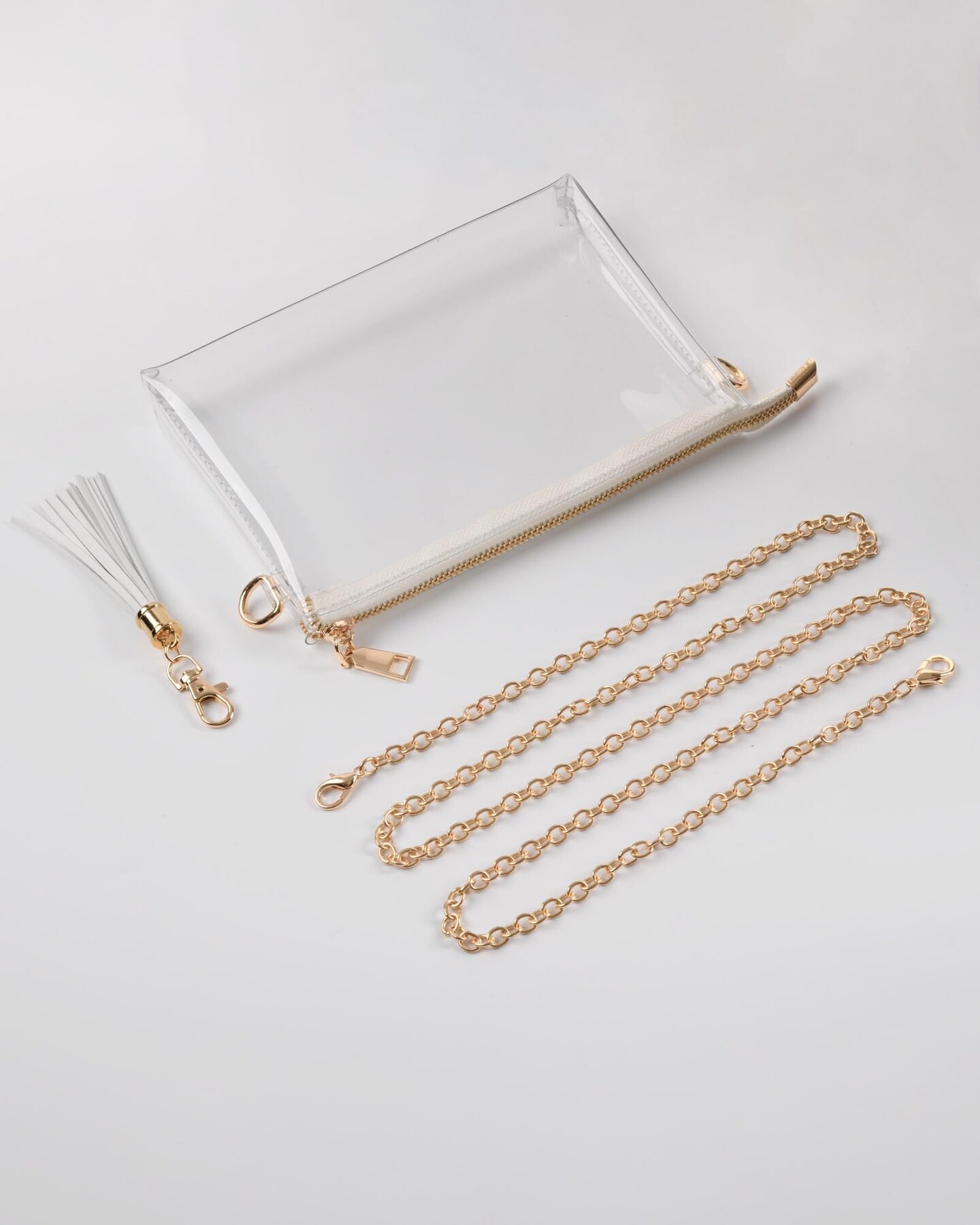 Clear Bag Stadium Approved, Clear Crossbody Purse for Concert, Festival (White)