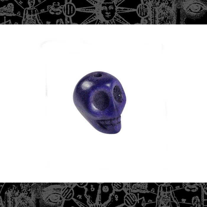 Six Purple 8mm x 10mm Skull Magnesite Beads - Bead-B22