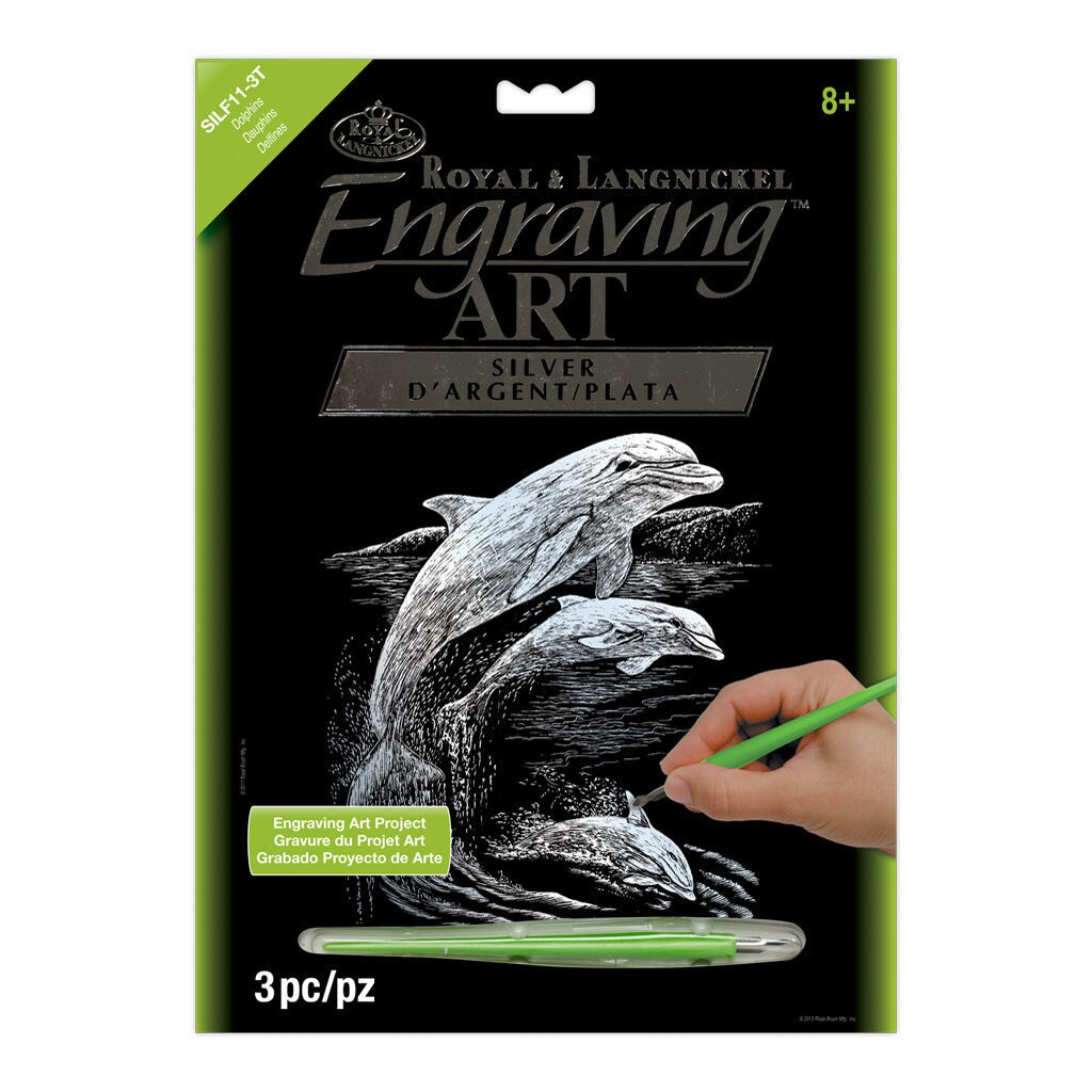 SILF11 | Engraving Art™ 8" x 10" Dolphins Silver Foil Project