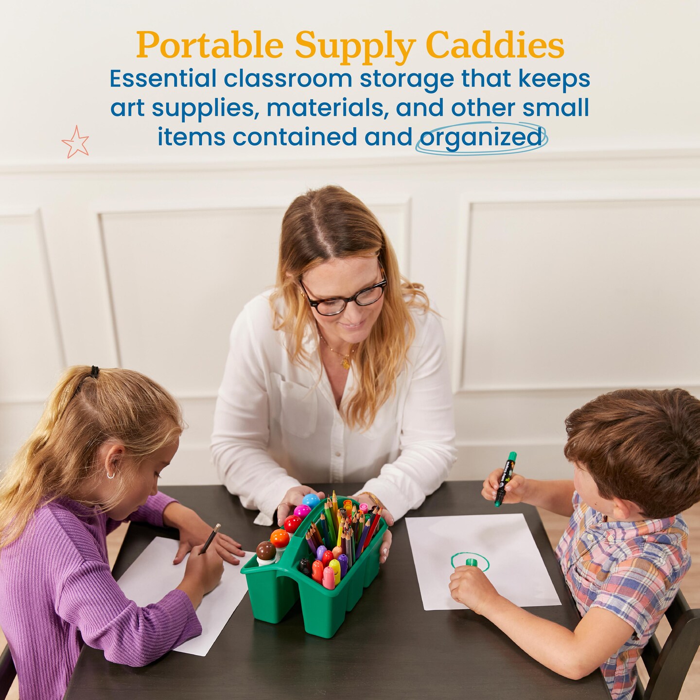 4-Compartment Small Caddy, Storage Organizer, 6-Pack