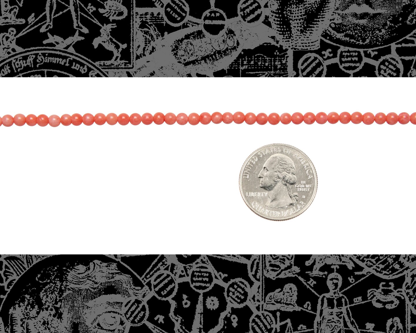 Pink Round 4mm Coral Beads - One Strand Bead-B6