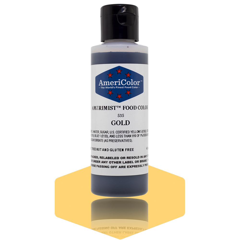 AmeriColor, Gold, 4.5 Ounce, AmeriMist Airbrush Food Coloring