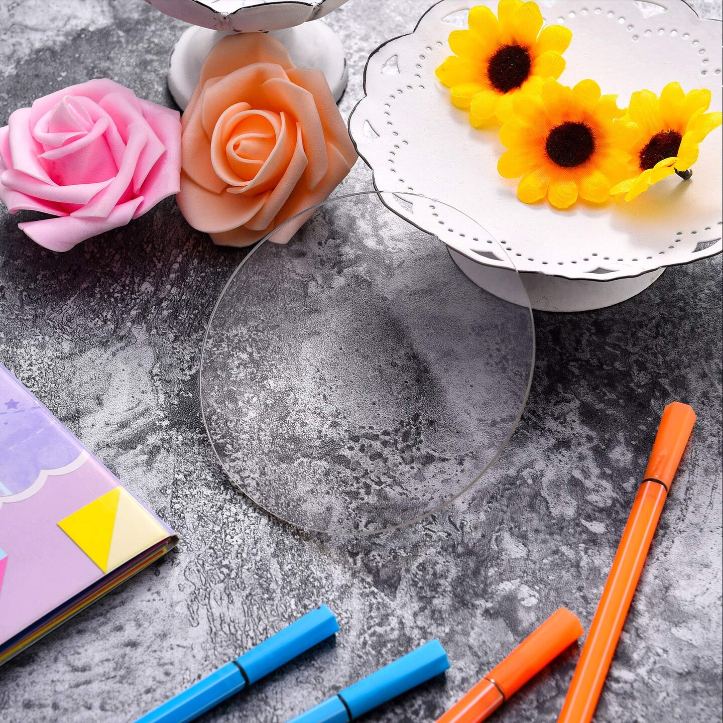 16 Pieces Clear Circle Acrylic 0.08 Inch Thick Round Acrylic Blanks Acrylic Discs Round Acrylic Panel for Picture Frame Painting DIY Crafts (Clear,4 Inch/ 10.16 cm)