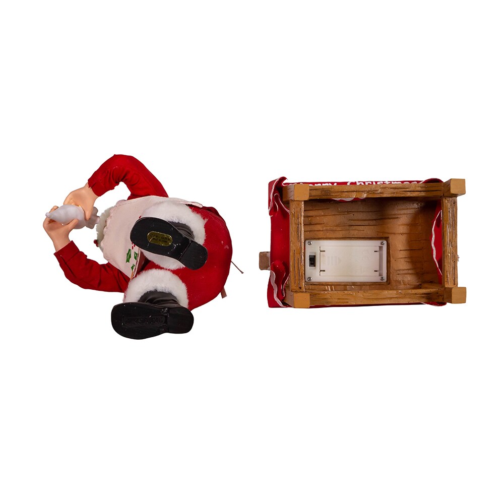 10.5&#x22; Fabrich&#xE9;&#x2122; Battery-Operated Santa With Gingerbread Houses, 2-Piece Set