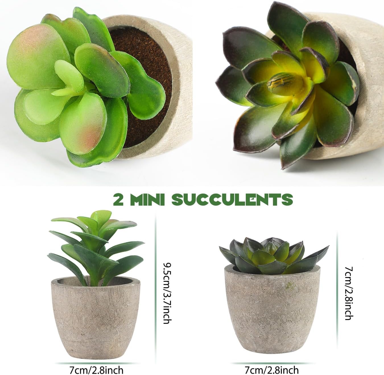 4-Pack Small Artificial Plants, Eucalyptus, Rosemary, Succulents, for Home and Office Decor