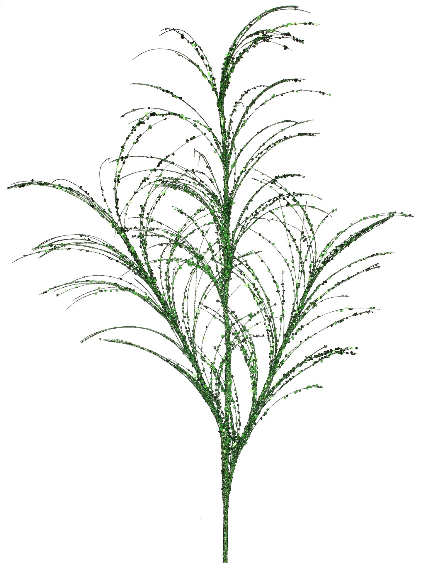 34&#x22; Green Glitter/Sequin Pampas Grass Spray