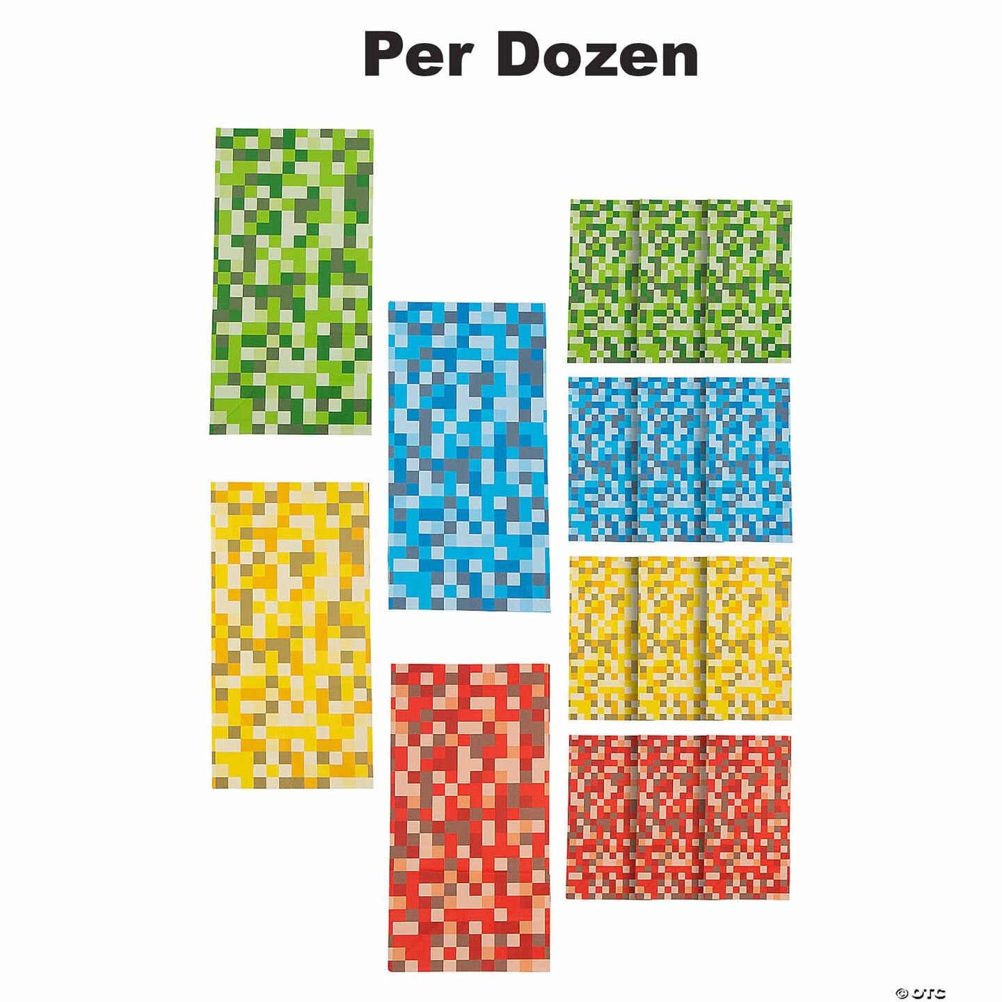Pixel Pattern Paper Treat Bags - 12 Pc.
