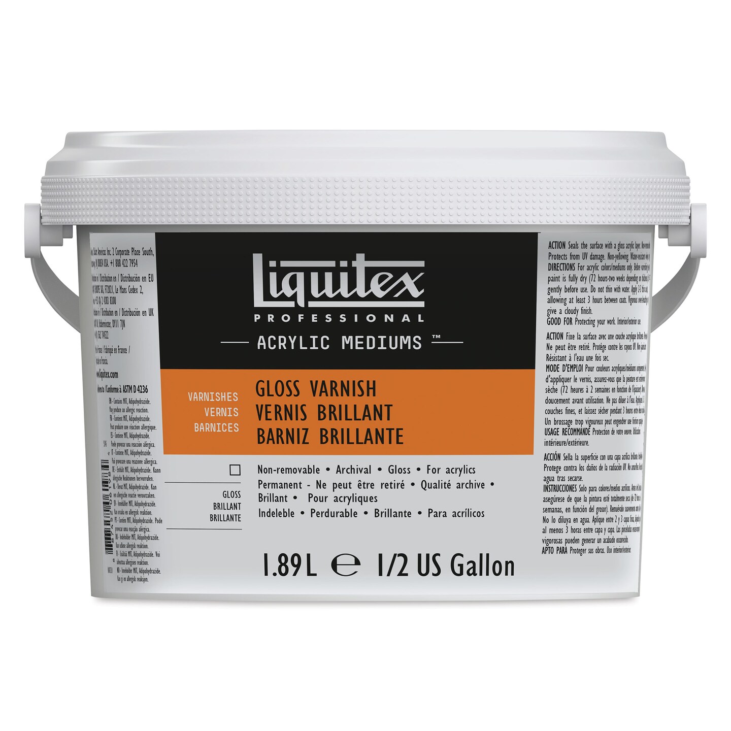 Liquitex Acrylic Varnish - Gloss, 1.89 L, Bucket