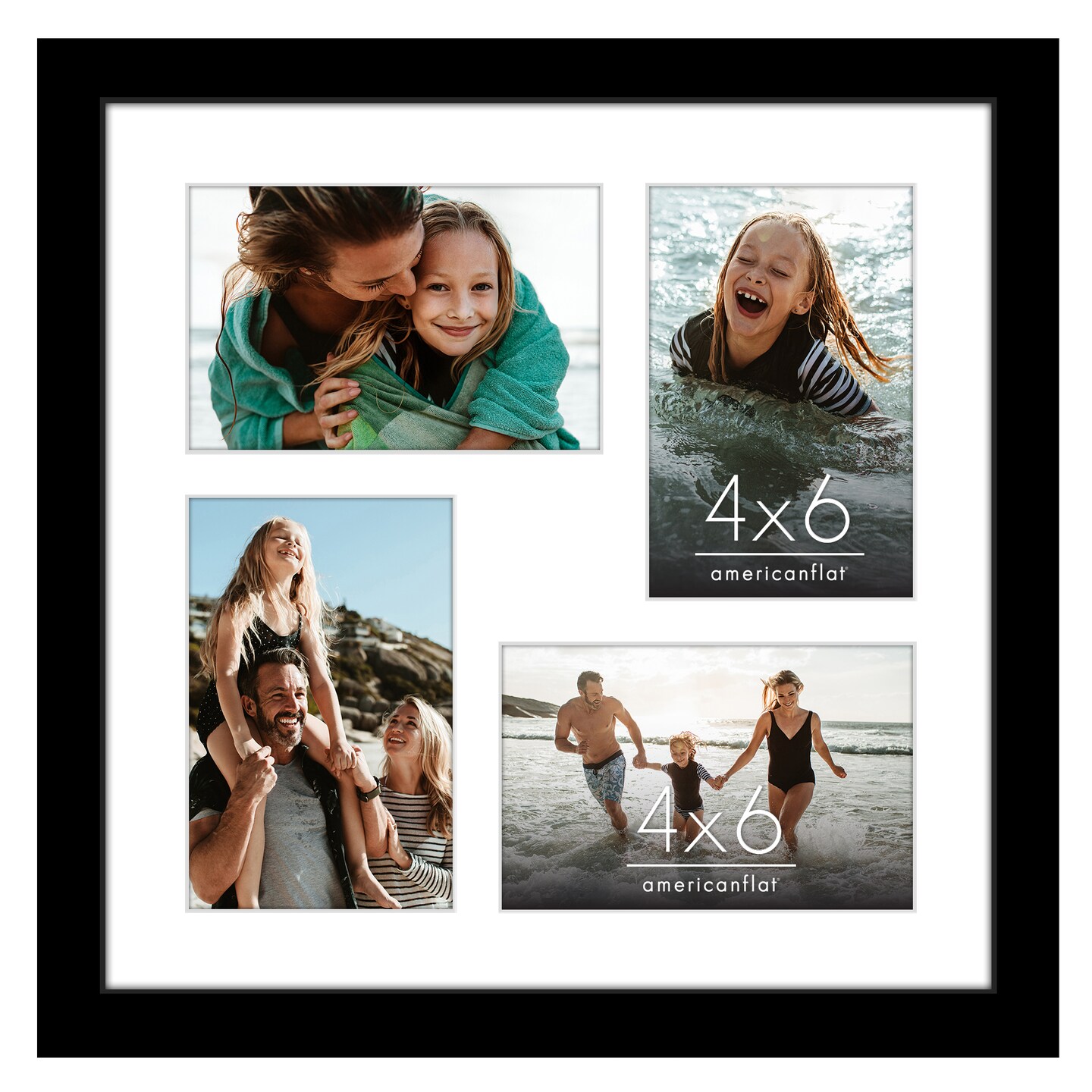 Americanflat 12x12 Collage Picture Frame - Fits Four 4x6 Photos or One 12x12 Picture