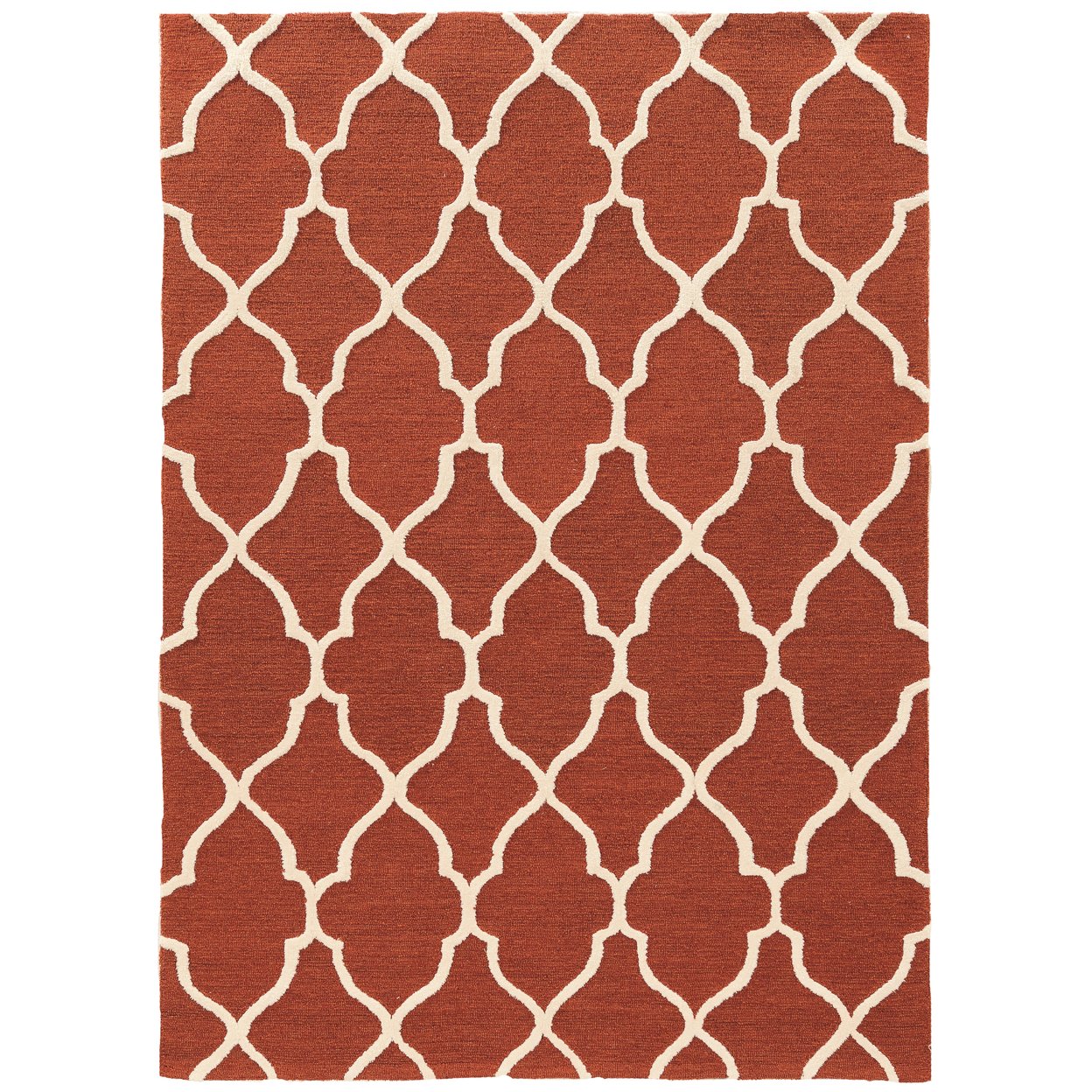 Trio Geo Rust Area Rug 8X10 Transitional Contemporary Design