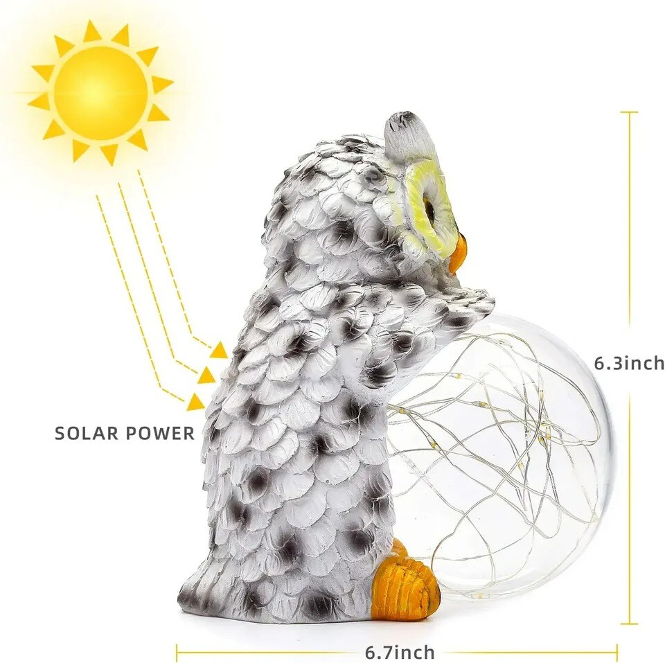 OWL LED Solar Garden Light Lamp for Patio Backyard Outdoor Yard Decoration