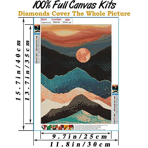12x16 inc Diamond Painting Mountain Kit,Diamond Art Kits for Adults