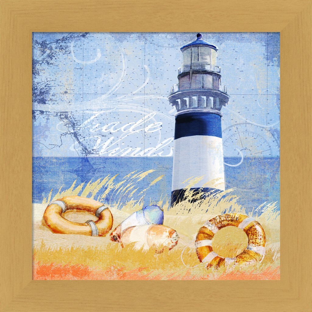 Trade Winds Lighthouse by Art Licensing Studio 13&#x22; x 13&#x22; Framed Wall Art