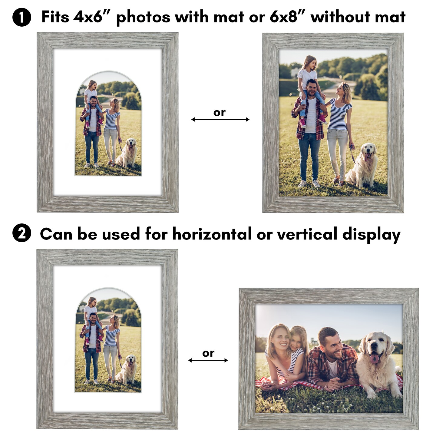 Americanflat Picture Frame with Arch-Shaped Mat - Ideal for Any Room, Living Rooms, Dorm Room