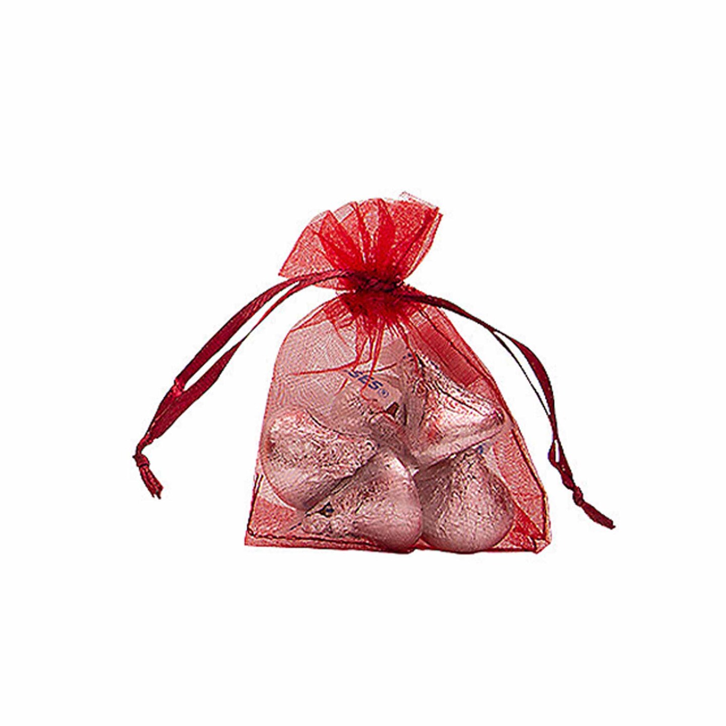 Mini Colorful Organza Drawstring Treat Bags 2 1/4&#x22; x 3 1/2&#x22; Bulk 50 Pc