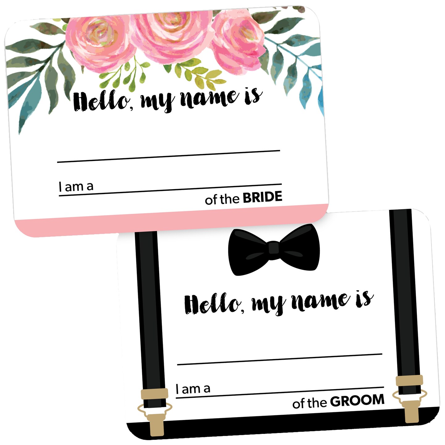 Avery Adhesive Name Tags, Wedding Guest, Bride &#x26; Groom, 2-1/3&#x22; x 3-3/8&#x22;, 80 Name Stickers (80020)