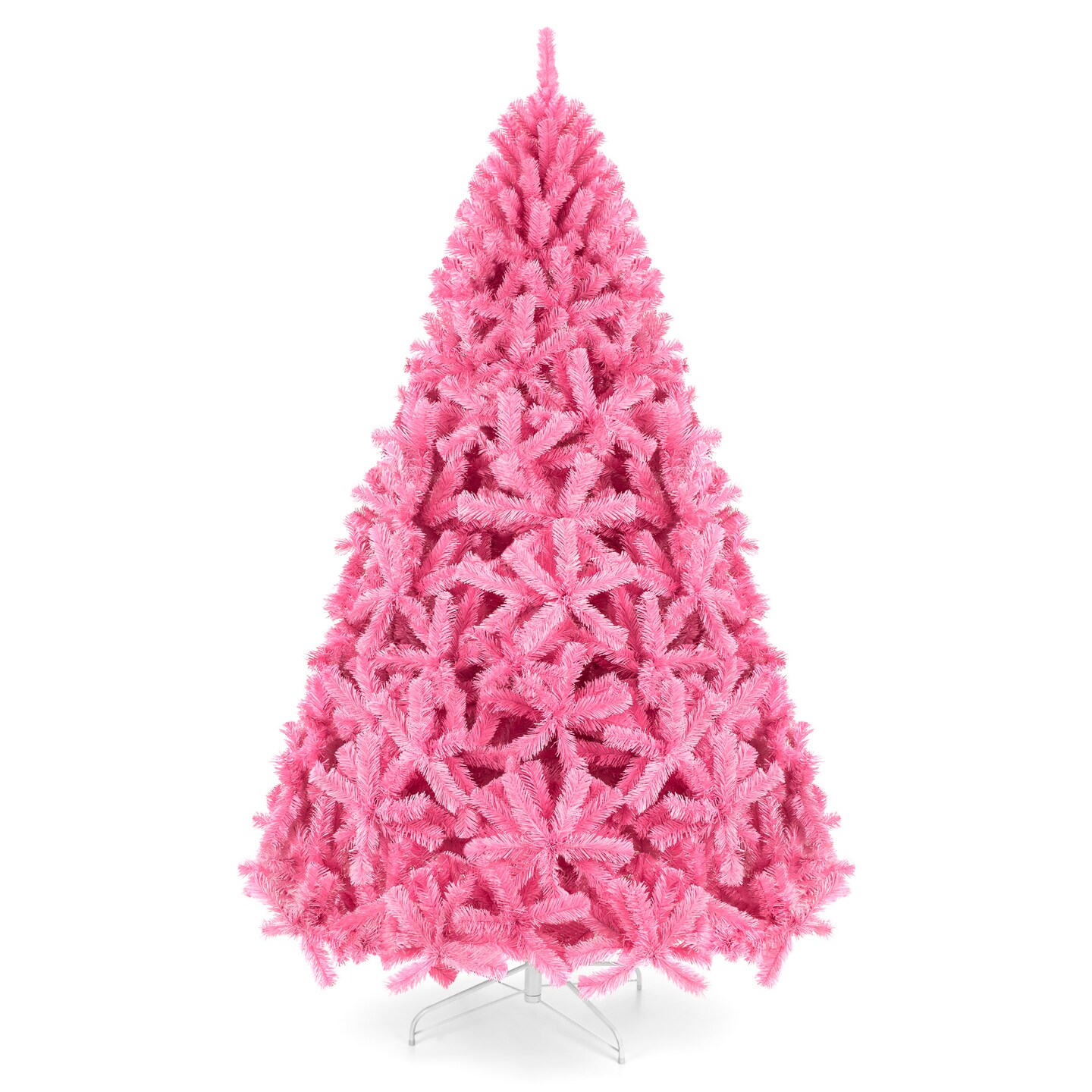 Best Choice Products Artificial Pink Christmas Full Tree Festive Holiday Decoration w/ Stand