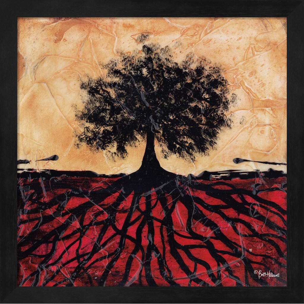 Tree with Roots I by Britt Hallowell 13" x 13" Framed Wall Art