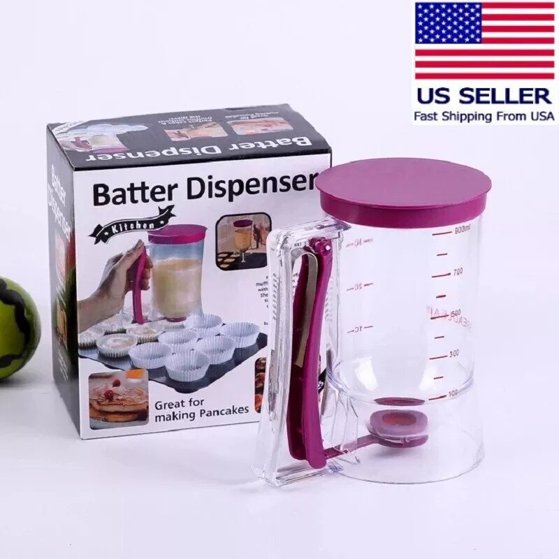 900ml Batter Dispenser DIY Muffin Cupcake Pancake Kitchen Measuring Baking Tools