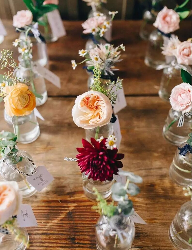 Glass Bud Vases for Flowers Small Clear Bud Vases for Centerpieces Mini Glass - image9