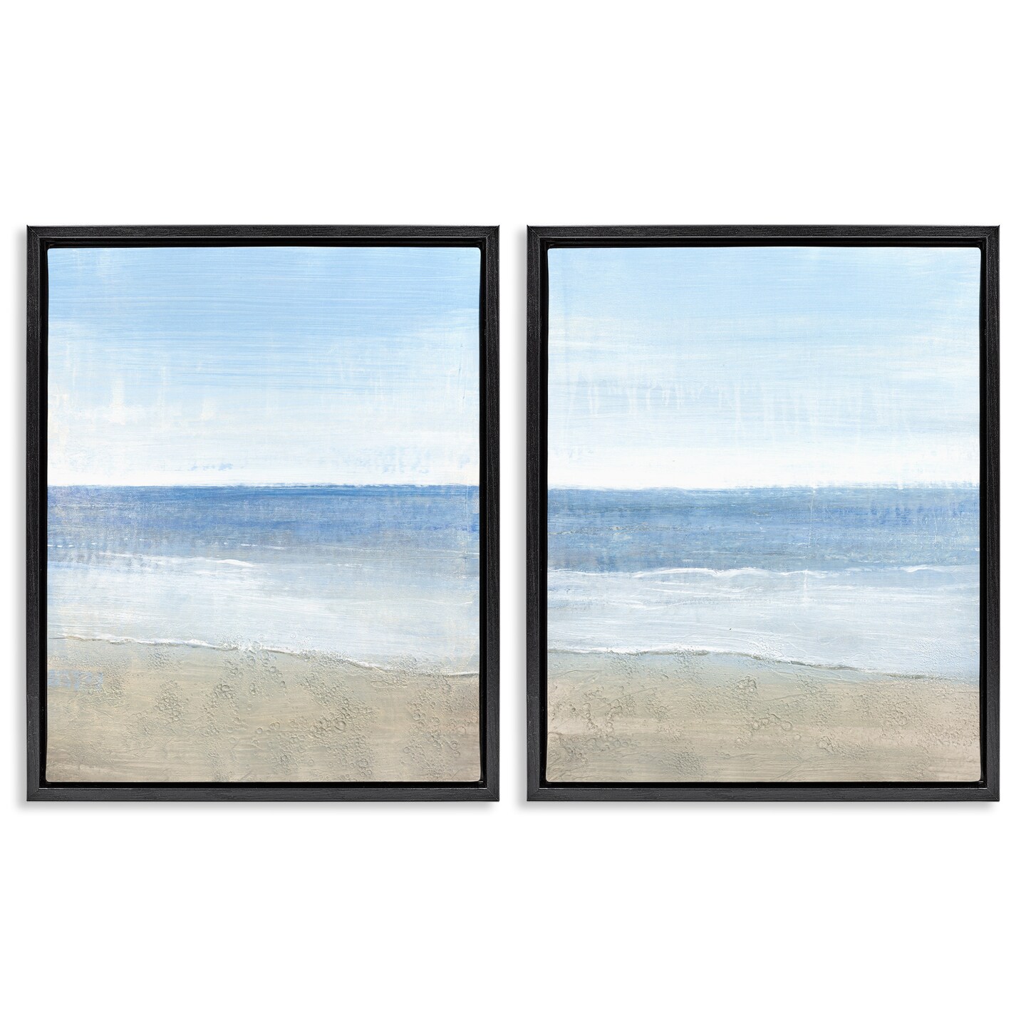 Stupell Industries Coastal Seafoam Beach Waves Framed Floater Canvas Wall Art
