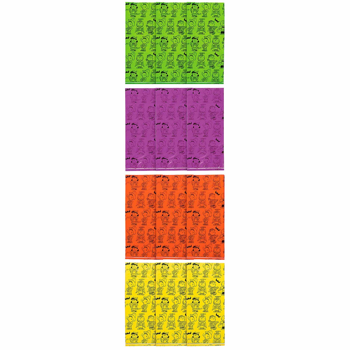 5&#x22; x 2 1/2&#x22; x 11 1/2&#x22; Small Peanuts&#xAE; Halloween Cellophane Treat Bags - 12 Pc.