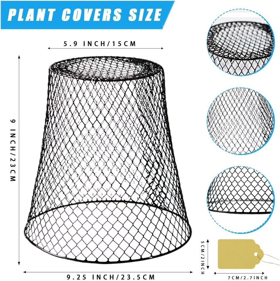 10Pack Chicken Wire Cloches Plant Cover Garden Plant Protector Cover with Labell