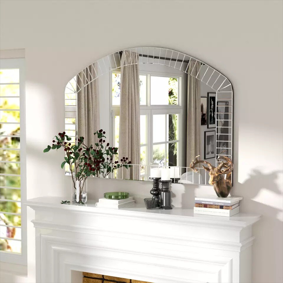 Large Beveled Edge Bathroom Vanity Mirror Arched Wall Decor Hall Entryway Mirror