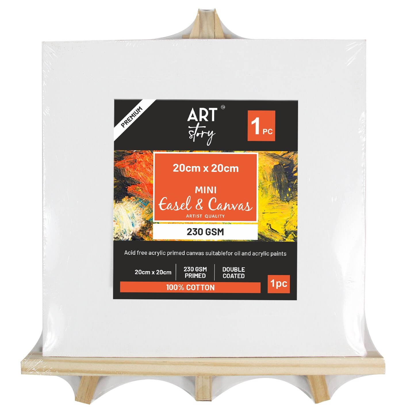 Little Birdie Wooden Mini Easel (24cm) With Canvas 1/Pkg-Canvas 20X20cm