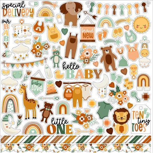 Echo Park Our Baby 12 x 12 Cardstock Stickers