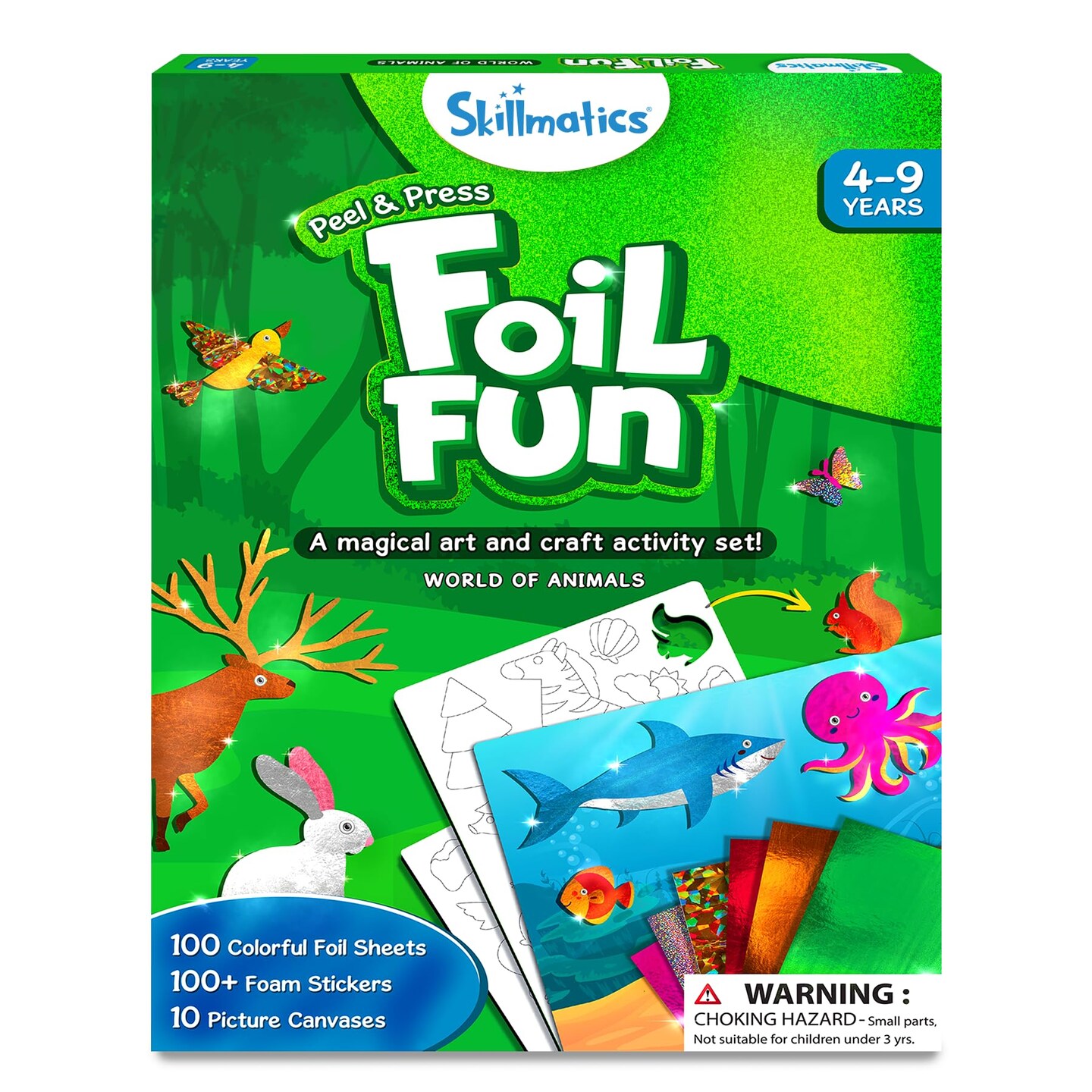 Art & Craft Activity - Foil Fun Animals, No Mess Art for Kids, Craft Kits & Supplies, DIY Creative Activity, Gifts for Boys & Girls Ages 4, 5, 6, 7, 8, 9, Travel Toys