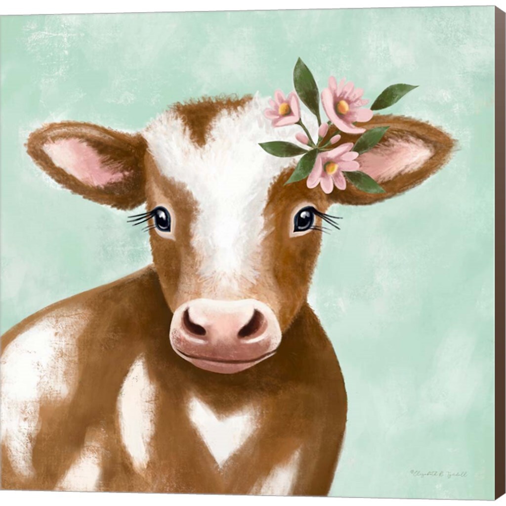 Farmhouse Cow by Elizabeth Tyndall 12&#x22; x 12&#x22; Canvas Wall Art