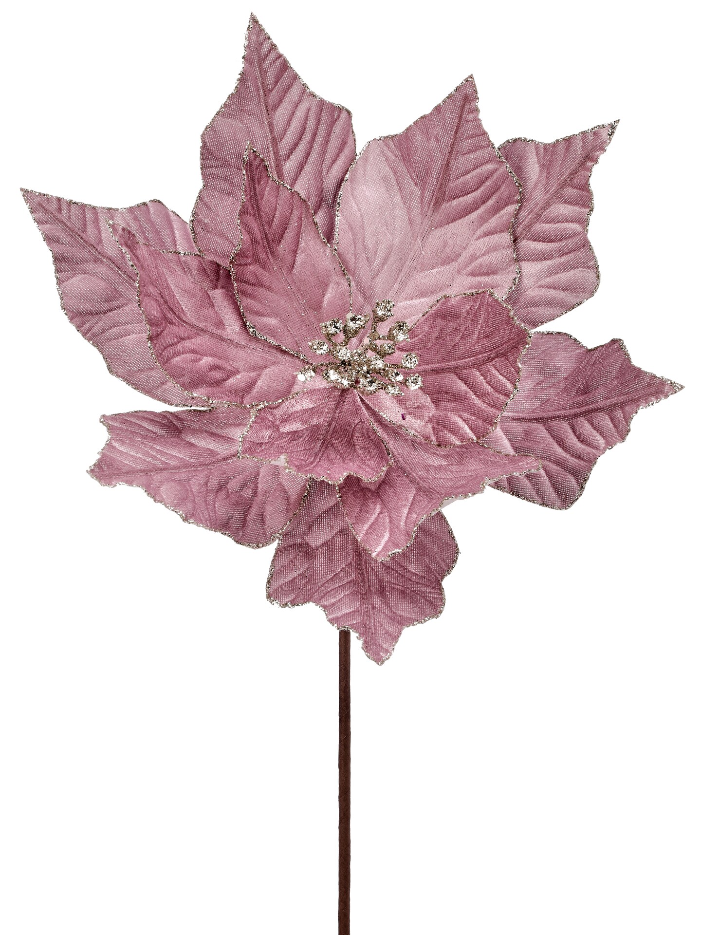 24&#x22; Mauv/Pink Velvet Poinsettia Flower