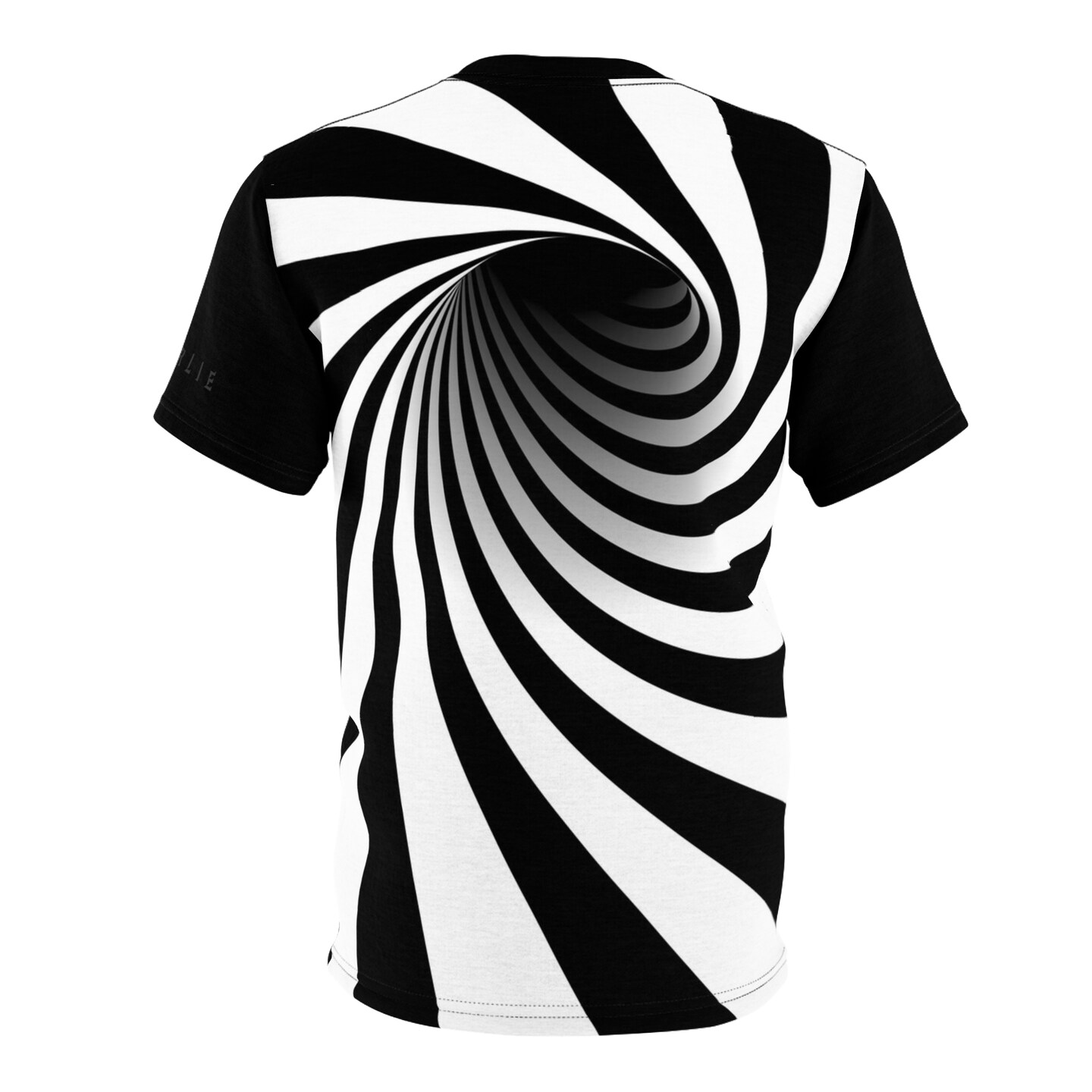 Unisex Graphic T-Shirt - Optical Illusion Black Hole Twisted Vortex Swirl Warped Tunnel (Black and White) product 2