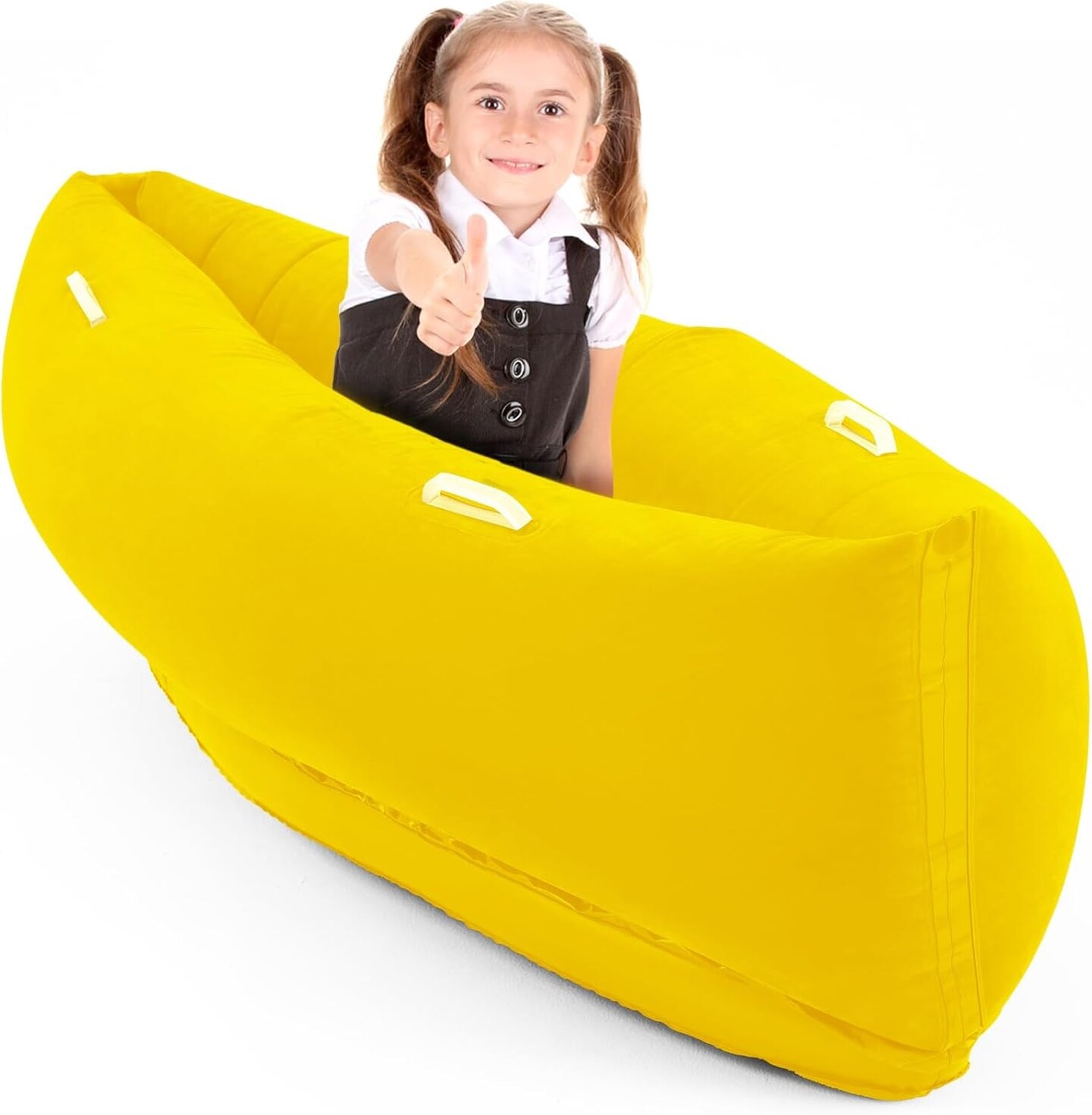 60&#x27;&#x27; Peapod Sensory Chair for Kids with Autism, Inflatable Sensory Peapod for Children Sensory Toys for Kids Autism for Calm down Corner(Blue, Solid Color Style)