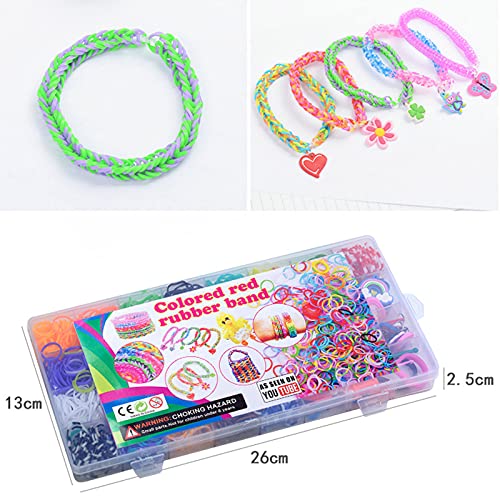 Rubber Band Bracelet Kit, Loom Bracelet Making Kit, Rubber Bands Refill Loom Set, Rubber Bands for Bracelets Making Kit, Loom Bands Kit for Kids Weaving DIY Crafting Gift
