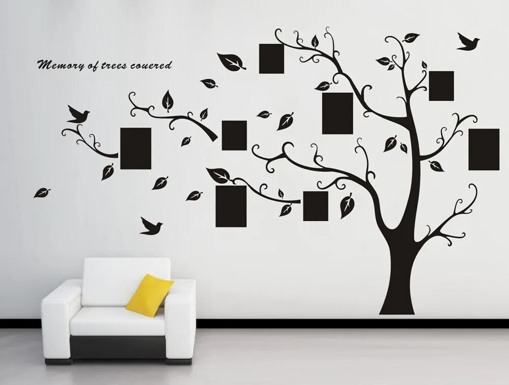 Large Family Tree Photo Frame Wall Stickers Removable Vinyl Harmony Art Decor