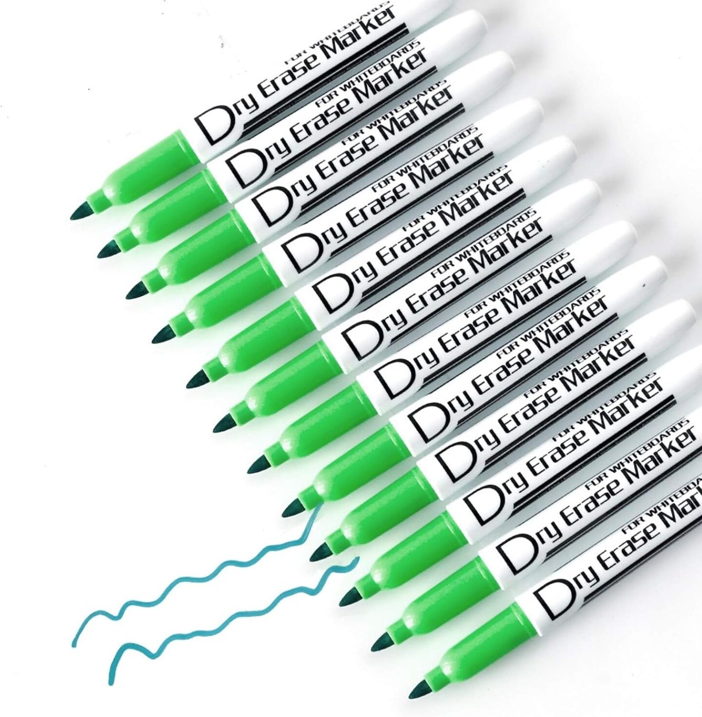 Dry Erase Markers Low Odor Fine Whiteboard Markers Thin Box of 12, 10 Colors