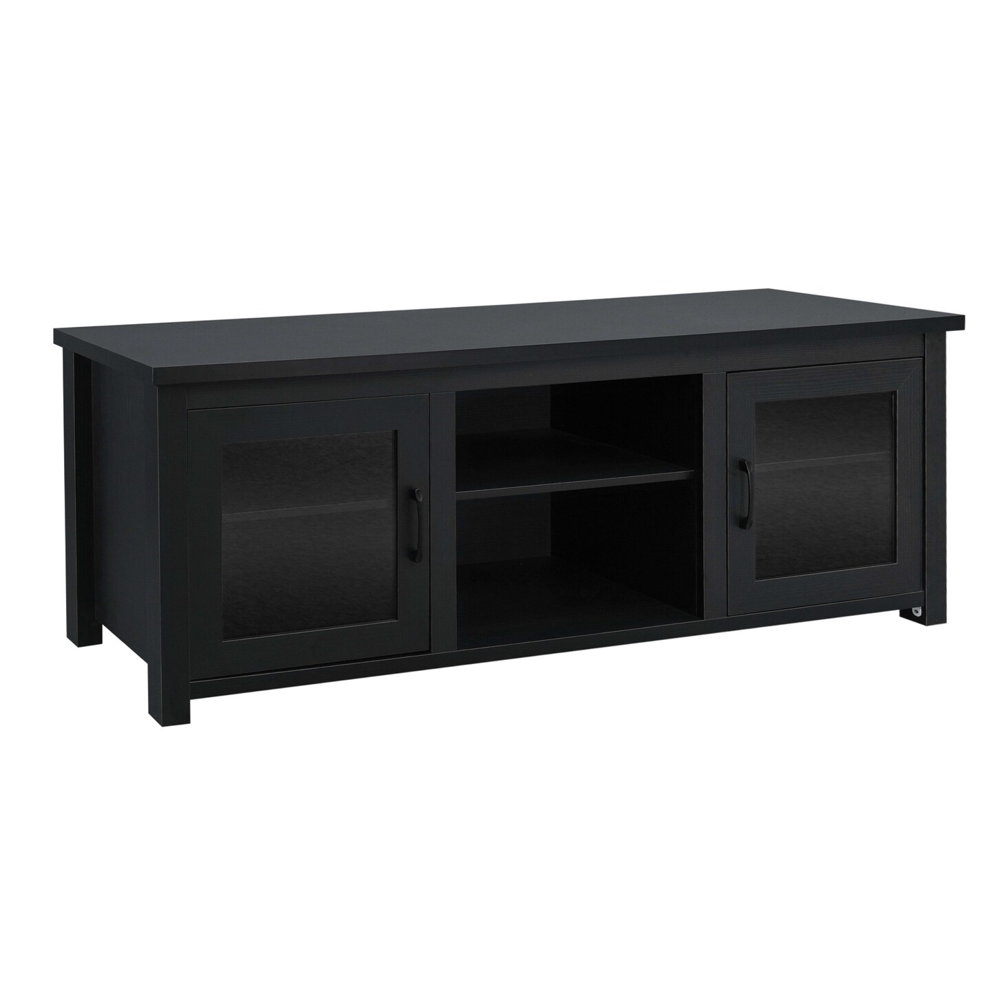 Merrick Lane Galena Traditional Full Glass Door 65&#x22; TV Stand for up to 80&#x22; TVs