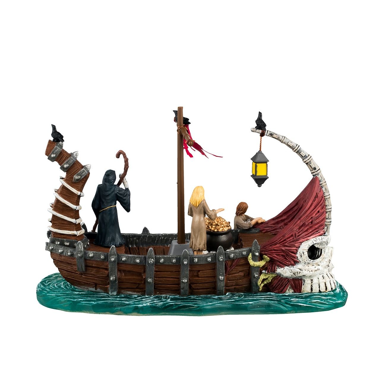 Lemax Spooky Town Halloween Village Accessory Ferry On River Styx Boat