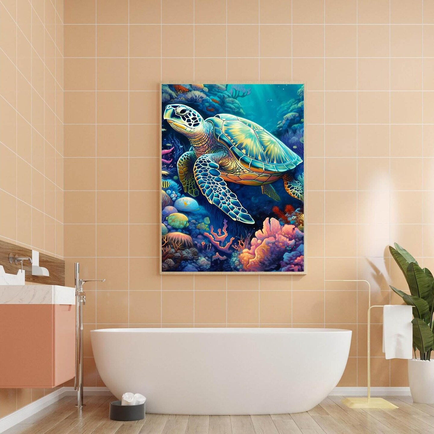 12x16 inch Sea Turtle Diamond Art Painting Kits for Adults, Full Drill Diamond Dots Paintings for Beginners, Round 5D Paint with Diamonds Pictures Gem Art Painting Kits DIY Crafts Kits