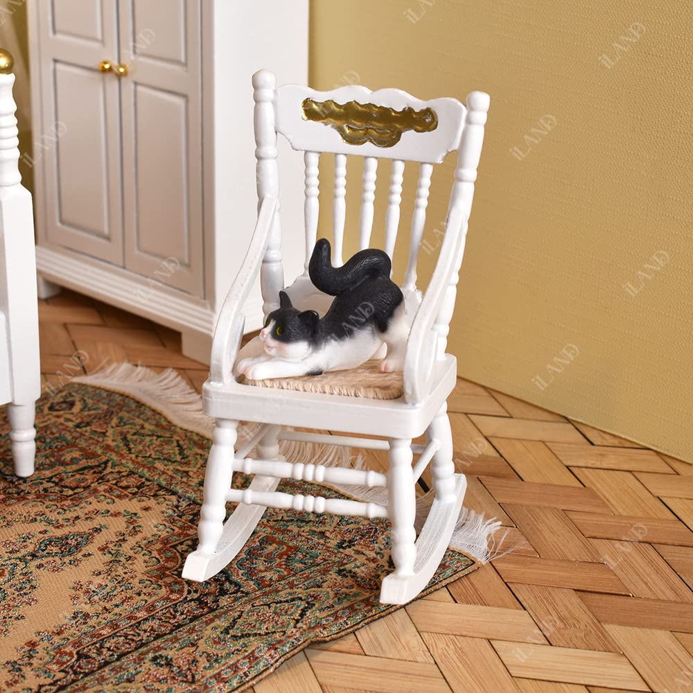 Cat Figurines, Dollhouse Cats w/ 1/12 scale Accessories, Realistic Hand Painted Mini Cat Decor, Cat Cake Toppers